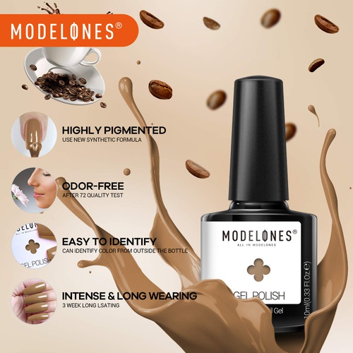  Modelones Gel Polish Set - Brown Series Polish Grey Coffee Dark Brown Gel Nail Polish Soak Off UV LED Varnish Nail Art Manicure Salon Collection for Beginner DIY at Home 0.33 OZ 6P