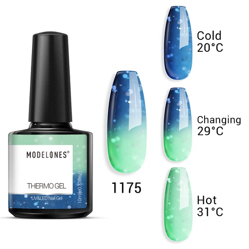  Modelones Mood Gel Nail Polish Set- Colors Collection Temperature Color Changing Gel Long-Lasting Glitter Nail Varnish Long Lasting Soak Off U V LED Lamp Manicure for Nail Art 6 Pc