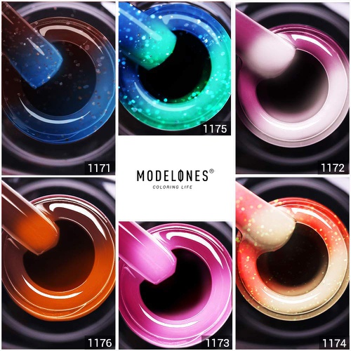  Modelones Mood Gel Nail Polish Set- Colors Collection Temperature Color Changing Gel Long-Lasting Glitter Nail Varnish Long Lasting Soak Off U V LED Lamp Manicure for Nail Art 6 Pc