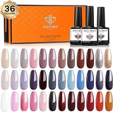 Gel Nail Polish 36 Pcs Colors 7 ML Winter into Spring Holiday Nude Gel Polish Soak Off Gel Nail Kit Glitter Nail Art Starter Kit Beauty Gifts Set Box by Modelones