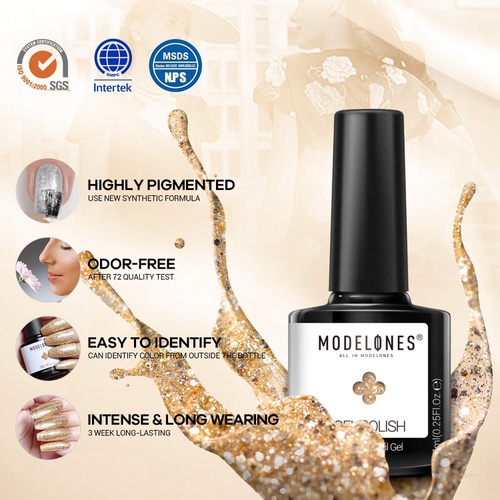  Modelones 24 Colors Gel Nail Polish Set Fall Winter into Spring Colors Holiday Collection Glitter Nude Pink Yellow Blue Gel Polish Soak Off Nail Gel Polish Starter Kit Nail Art New