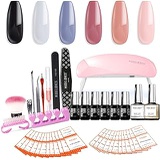 Modelones Gel Nail Polish Kit with U V Light Starter Kit, 6 Soak Off Gel Nail Polish 7ml, 6W Portable Mini Lamp, 10ml Base and Top Coat, Manicure Gel Nail Kit for Beginner, Shellac Nail Kit