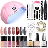 Gel Nail Polish Kit with U V Light 48W Nail Lamp Modelones 7 Colors Gel Nail Polish Set, No Wipe Base Top Coat, Nail Primer, Nail Art Decorations, Manicure Tools, At Home DIY Kit S