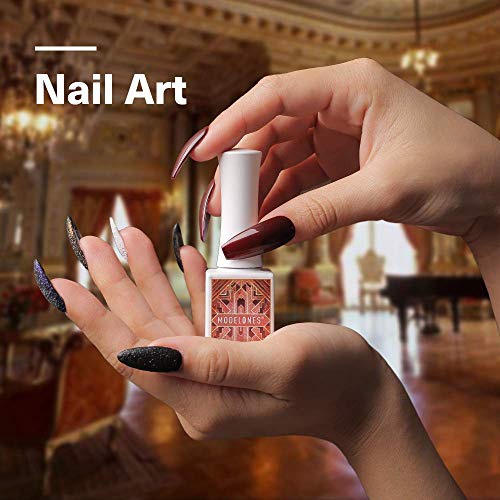  Modelones Gel Nail Polish Holiday Fall Winter Gel Polish 6 PCS 10ML White Nude Glitter Brown Gold Burgundy Soak Off Nail Gel Polish Gel Top Coat Base Coat LED Nail Lamp Needed Gel Polish Kit