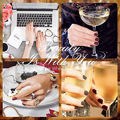  Modelones Gel Nail Polish Holiday Fall Winter Gel Polish 6 PCS 10ML White Nude Glitter Brown Gold Burgundy Soak Off Nail Gel Polish Gel Top Coat Base Coat LED Nail Lamp Needed Gel Polish Kit