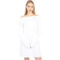 Mod-o-doc Washed Shadow French Terry Long Sleeve Off Shoulder Dress