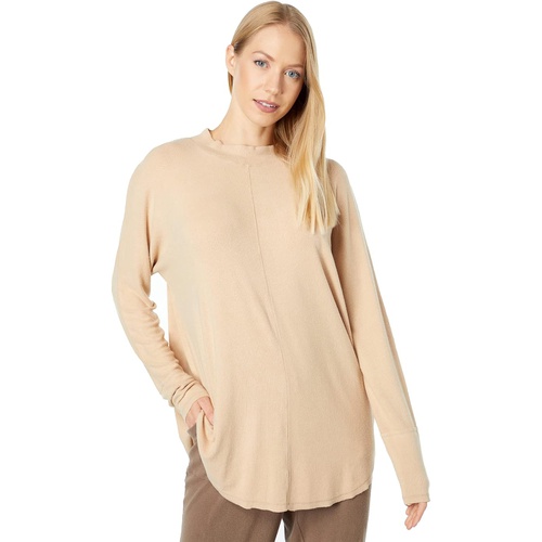  Mod-o-doc Brushed Rib Long Sleeve Mock Neck Dolman Tunic