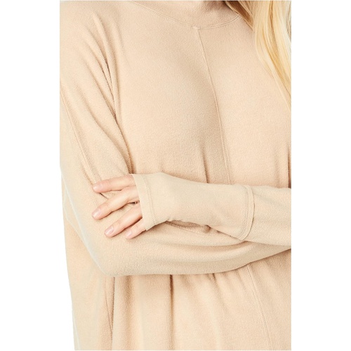  Mod-o-doc Brushed Rib Long Sleeve Mock Neck Dolman Tunic