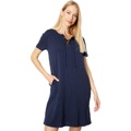 Mod-o-doc Slub Jersey Short Sleeve Lace-Up Detail T-Shirt Dress