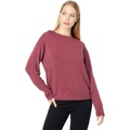 Mod-o-doc Soft Slubby Terrycloth Long Sleeve Draped Mock Neck Pullover