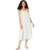 Mod-o-doc Linen Blend Pinstripe Sleeveless Babydoll Ruffle Hem Dress