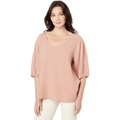 Mod-o-doc Double Layer Gauze 1u002F2 Puff Sleeve V-Neck Top