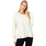 Mod-o-doc Burnout Fleece Long Sleeve Open Crew Split Hem Top