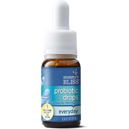  Mommys Bliss Baby Probiotic Drops Everyday - Gas, Constipation, Colic Symptom Relief - Newborns & Up - Natural, Flavorless, 0.34 Fl Oz