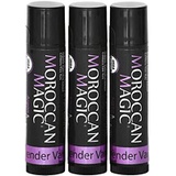 Moroccan Magic Organic Lavender Vanilla Lip Balm 3 Pack | Made with Natural Cold Pressed Argan and Essential Oils Lip Balm | Smooth Application | Non-Toxic, Cruelty Free