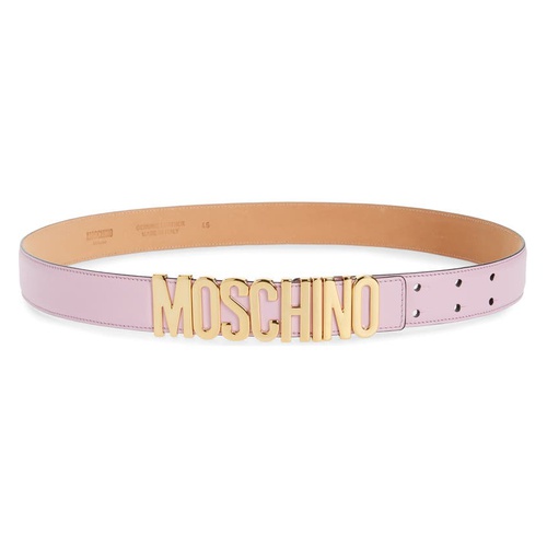 모스키노 Moschino Logo Leather Belt_PINK
