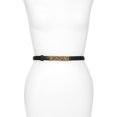 모스키노 Moschino Logo Skinny Leather Belt_Black