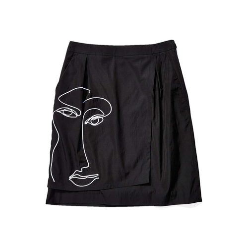 모스키노 Moschino Abstract Faces Wrap Skirt