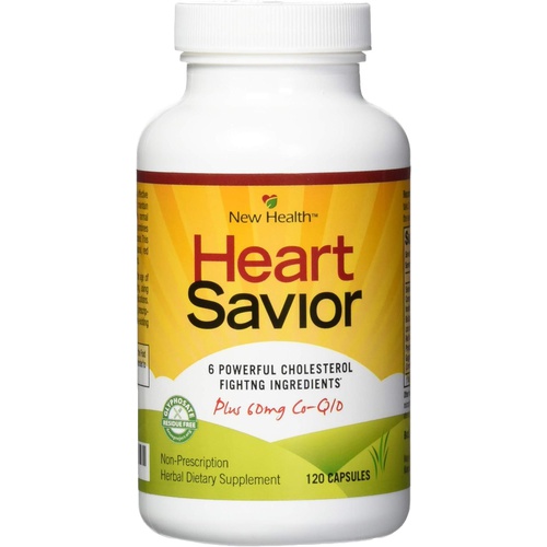  Mountain Health New Health HeartSavior Lower Cholesterol and Heart Health Supplement - Plant Sterols and 60mg of CoQ10 - 120 Capsules