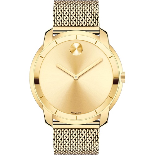  Movado Mens Swiss-Quartz Watch with Gold-Plated-Stainless-Steel Strap, 22 (Model: 3600373)