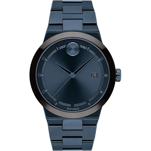  Movado Mens Bold Fusion Swiss Quartz Watch with Stainless Steel Strap, Blue, 20 (Model: 3600661)