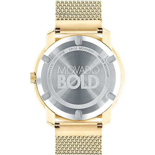  Movado Bold Large Diamond and Gold Plated Mesh Watch 3600460