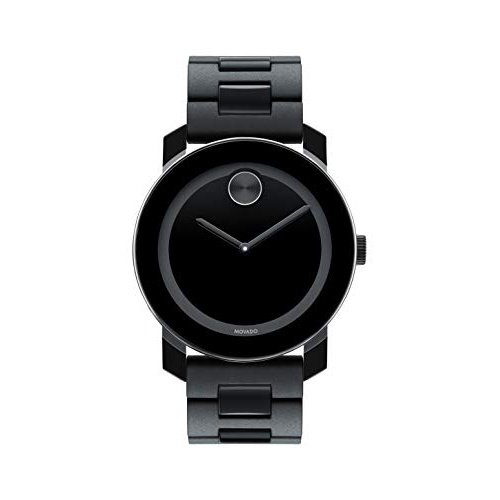  Movado Mens BOLD TR90 Watch with a Sunray Dot Black Dial, Black/Grey (Model 3600047)