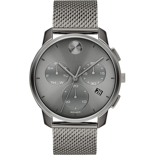  Movado Mens Swiss Quartz Watch with Stainless Steel Strap, Grey, 21 (Model: 3600635)