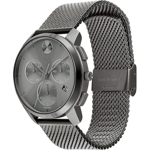  Movado Mens Swiss Quartz Watch with Stainless Steel Strap, Grey, 21 (Model: 3600635)