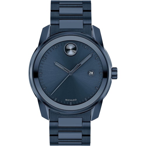  Movado Mens Bold Verso Swiss Quartz Watch with Stainless Steel Strap, Blue, 21 (Model: 3600737)