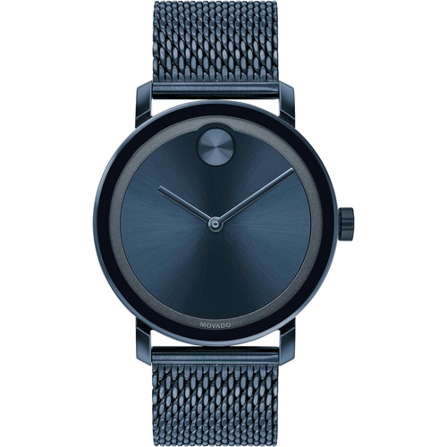  Movado Bold Evolution Mens Blue Ion-Plated Stainless Steel Case and Mesh Bracelet (Model: 3600610)