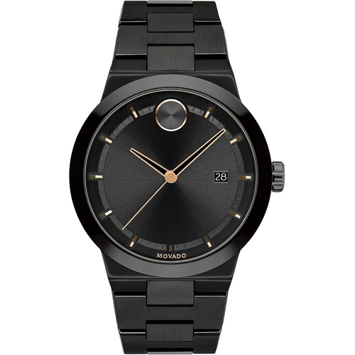  Movado Mens Bold Fusion Swiss Quartz Watch with Stainless Steel Strap, Black, 20 (Model: 3600662)