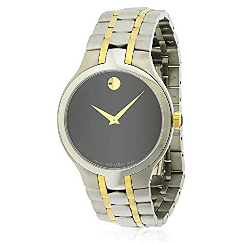  Movado Black Dial Two-Tone Mens Watch 0606958