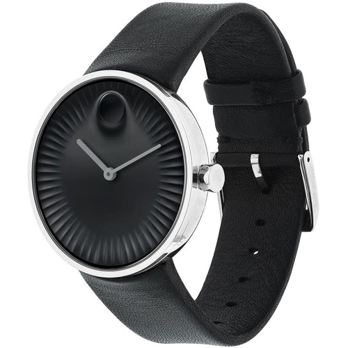  Movado Edge Black Aluminum Dial Swiss Quartz Mens Watch 3680002