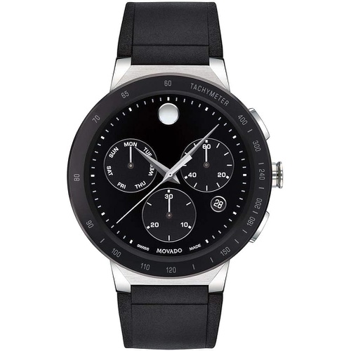  Movado Sapphire Chronograph Black Dial Mens Watch 0607240