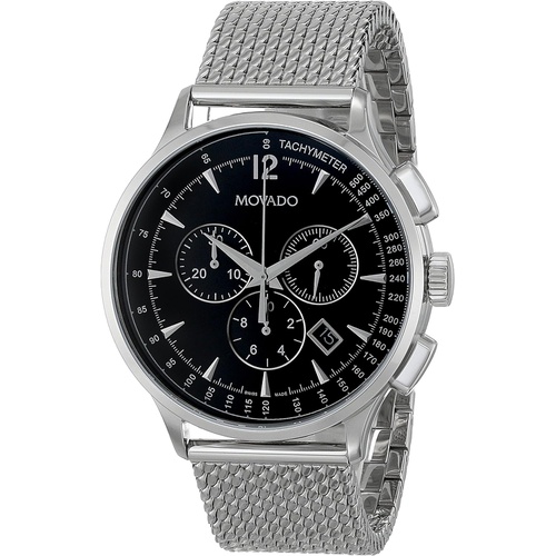  Movado Mens 0606803 Movado Circa Stainless Steel Watch with Mesh Band