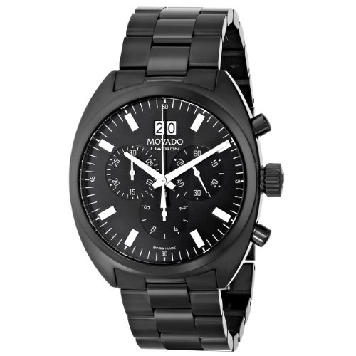  Movado Mens 0606535 Datron Black Chrono Dial w/ White Accents Watch