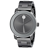 Movado Womens 3600103 Bold Gunmetal-Tone Bracelet Watch with Swarovski Crystals