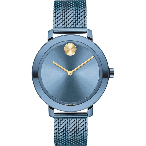  Movado Womens Bold Evolution Swiss Quartz Watch with Stainless Steel Strap, Blue, 15 (Model: 3600675)