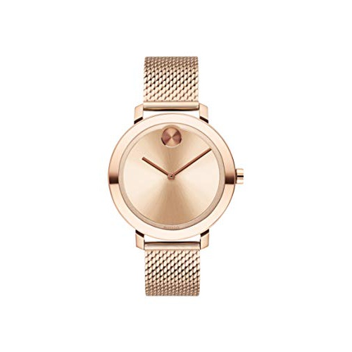  Movado Womens Swiss Quartz Watch with Stainless Steel Strap, Rose Gold, 15 (Model: 3600654)