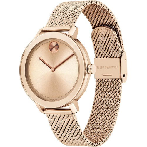  Movado Womens Swiss Quartz Watch with Stainless Steel Strap, Rose Gold, 15 (Model: 3600654)