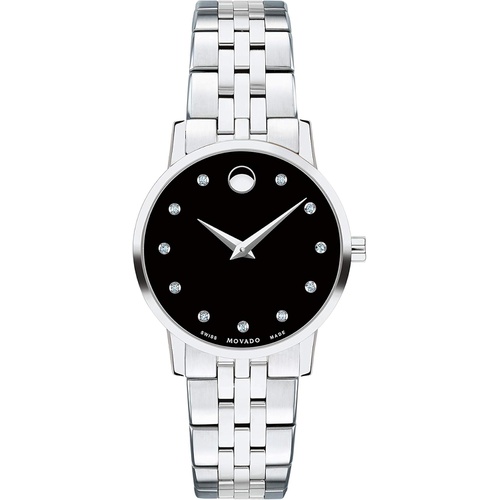  Movado Museum, Stainless Steel Case, Black Dial, Stainless Steel Bracelet, Women, 0607207