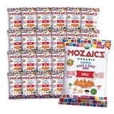 Mozaics Organic BBQ snack bags- Popped Veggie Chips (24-pack) | Healthy Pea Protein Crisps | Gluten free (0.75 oz single serving bags)