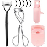 Mudder Eyelash Curler Kit, 3 Pieces Eye Lash Curlers with Mascara Applicator Eyelashes Separator Comb and 5 Pieces Silicone Replacement Refill Pads, Eyelash Makeup Tool Set for Natural Lo