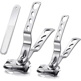Mudder 3 Pieces Nail Clippers File Kit 360-Degree Rotating Head Stainless Steel Toenail Fingernail Toe Clippers Cutters for Hand Foot Care Manicure Tool