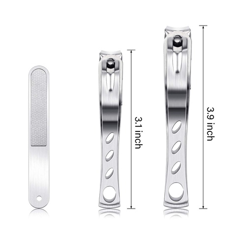  Mudder 3 Pieces Nail Clippers File Kit 360-Degree Rotating Head Stainless Steel Toenail Fingernail Toe Clippers Cutters for Hand Foot Care Manicure Tool