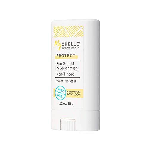  MyChelle Dermaceuticals Sun Shield Stick SPF 50- Zinc Oxide Broad-Spectrum Sunscreen For All Skin Types, Travel-Friendly & Water Resistant, Non-GMO, 0.5 fl oz