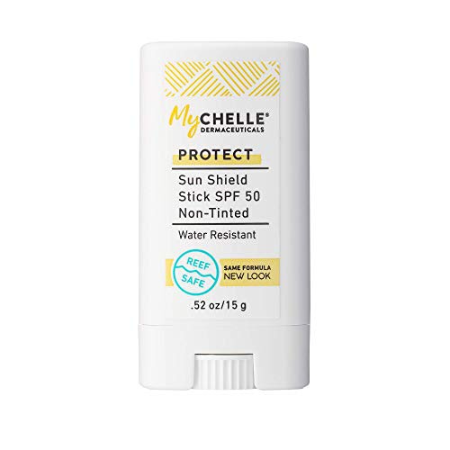  MyChelle Dermaceuticals Sun Shield Stick SPF 50- Zinc Oxide Broad-Spectrum Sunscreen For All Skin Types, Travel-Friendly & Water Resistant, Non-GMO, 0.5 fl oz
