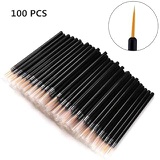 N/ A Zarivy 100 Pack Disposable Eyeliner Makeup Brushes With Covers On the Hair, Makeup Eye Liner Tools Wands Applicator(Size: 9cm, Thick: 0.2cm, Color: Black)