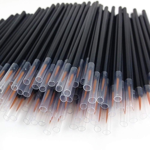  N/ A Zarivy 100 Pack Disposable Eyeliner Makeup Brushes With Covers On the Hair, Makeup Eye Liner Tools Wands Applicator(Size: 9cm, Thick: 0.2cm, Color: Black)